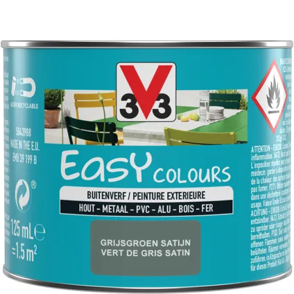 Peinture V33 EASY COLOURS vert de gris brillant 0,125L 5
