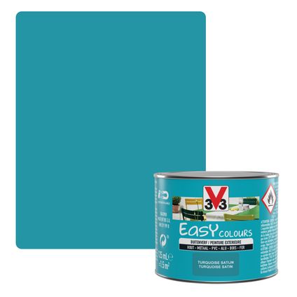 Peinture extérieure aérosol V33 Easy Colours turquoise 125ml