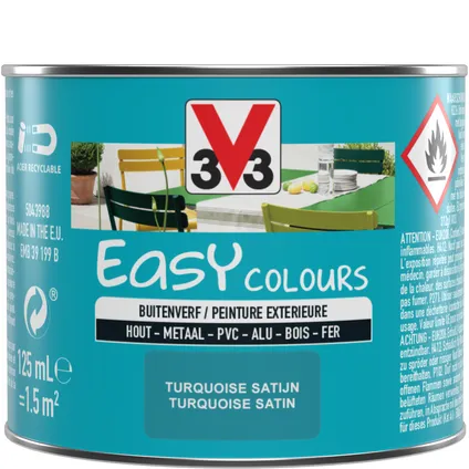 V33 buitenverf spuitbus easy colours turquoise 125ml 5