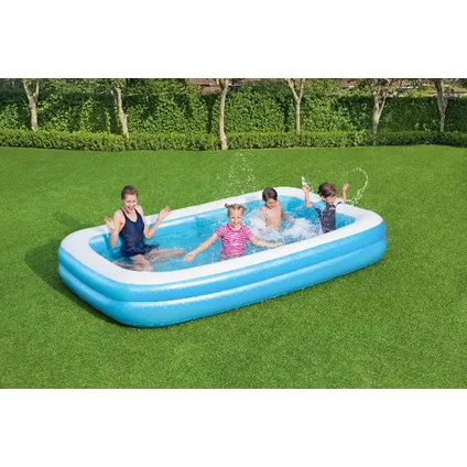 Bestway opblaasbaar zwembad Family Pool rechthoekig blauw 305x183x46cm 4