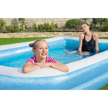 Bestway opblaasbaar zwembad Family Pool rechthoekig blauw 305x183x46cm 5