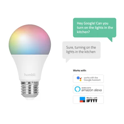 Hombli smart lamp LED gekleurd E27 9W 5