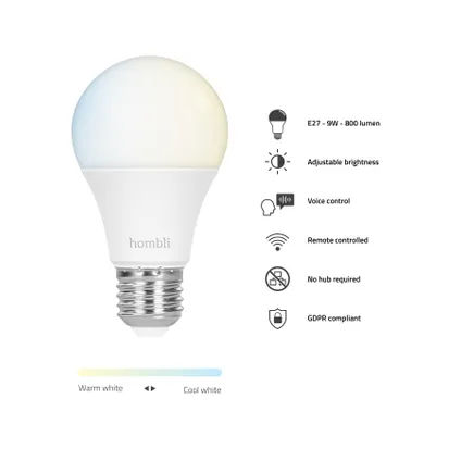 Ampoule LED Hombli smart E27 9W 3