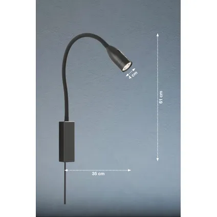 Fischer & Honsel wandlamp LED Sten zwart 5W 5