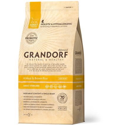 Grandorf 4Meat&Brown Rice Sterilised 2kg