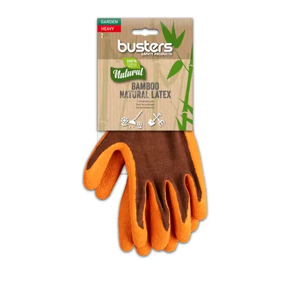 Busters handschoenen Bamboo Garden Heavy bruin/oranje maat 7