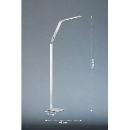 Fischer & Honsel vloerlamp LED Geri aluminium 11W 5