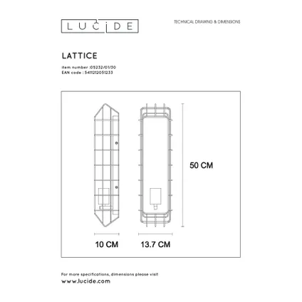 Lucide wandlamp Lattice zwart E27 7
