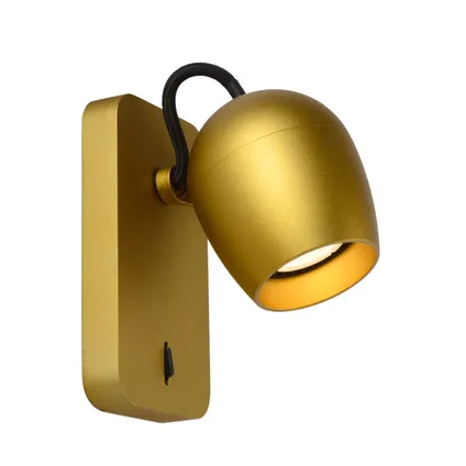 Lucide wandlamp LED Preston goud 5W