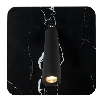 Lucide wandlamp Oregon zwart marmer 3W 7