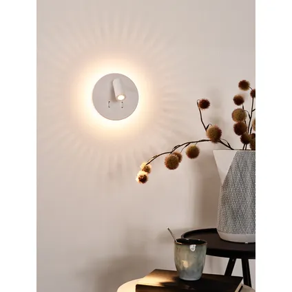 Lucide wandlamp LED Bentjer wit ⌀14cm 11W 9