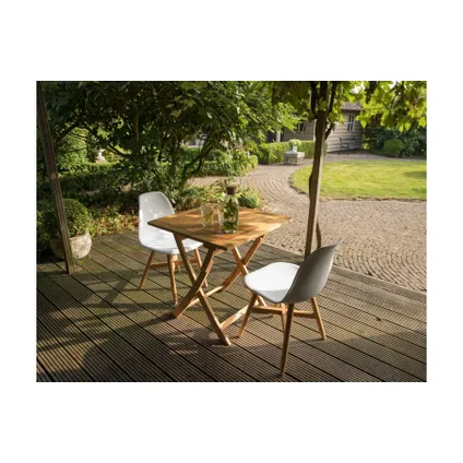 Table De Jardin - Teck - Naturel - 75X70x70 - Exotan - Folding 4