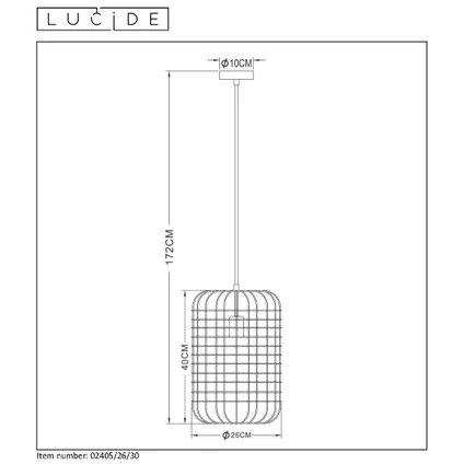 Lucide hanglamp Esmee zwart Ø26cm E27 9