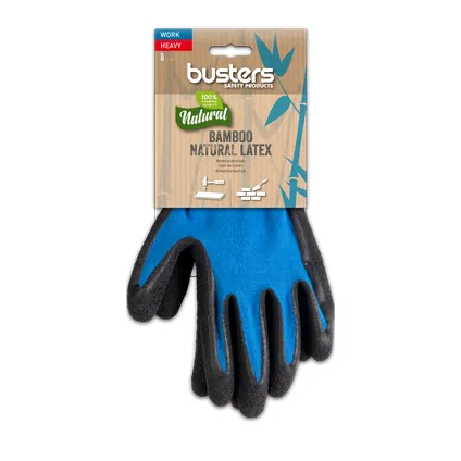 Busters handschoenen Bamboo Work Heavy blauw/zwart maat 10