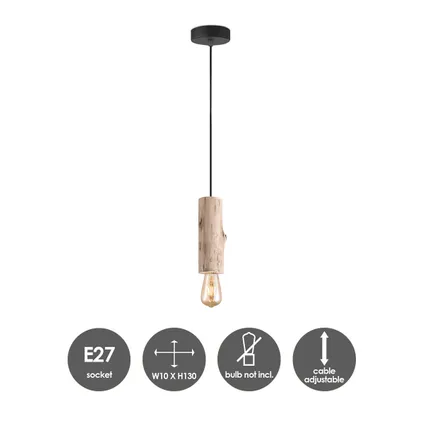 Home Sweet Home Lampe suspendue Billy - Wood - 10x10x130cm 6