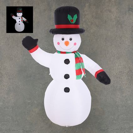 Opblaasbare sneeuwpop LED 126x65x200cm
