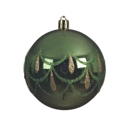 Decoris kerstbal plastic groen Ø8cm