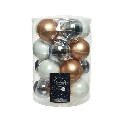 Set boules de Noël Decoris verre mix Ø6cm 20pcs