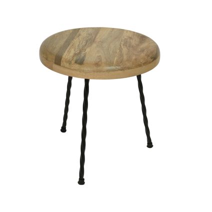 Table appoint bois de manguier indoor fsc 100% Emb à assembler:Oui FSC:FSC 100% Matériau de la table:mangowood Matériau des pieds:metal Matériau du cadre:metal Nombre de pieds:3