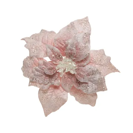 Clip Poinsettia roze 16cm 1 stuk