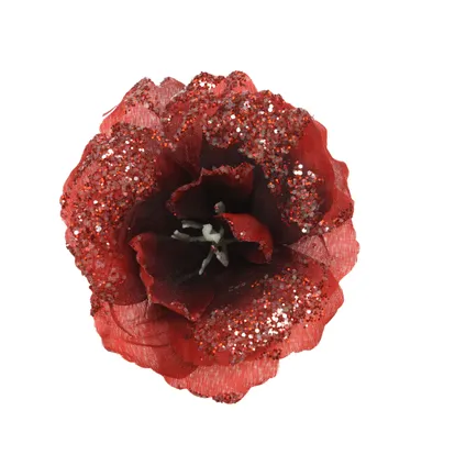 Clip Fleur rose 9,5cm