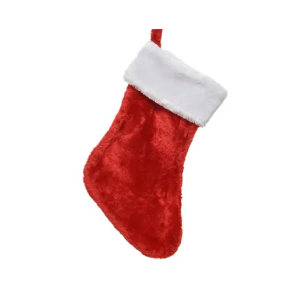 Suspension de Noël Decoris chaussette de Noël rouge 24x40cm