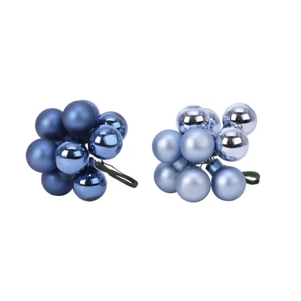 Decoris kerstballen cluster blauw Ø2cm 1 stuk