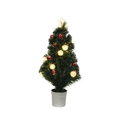 Fiber Optic kunstkerstboom met verlichting warm wit 90cm