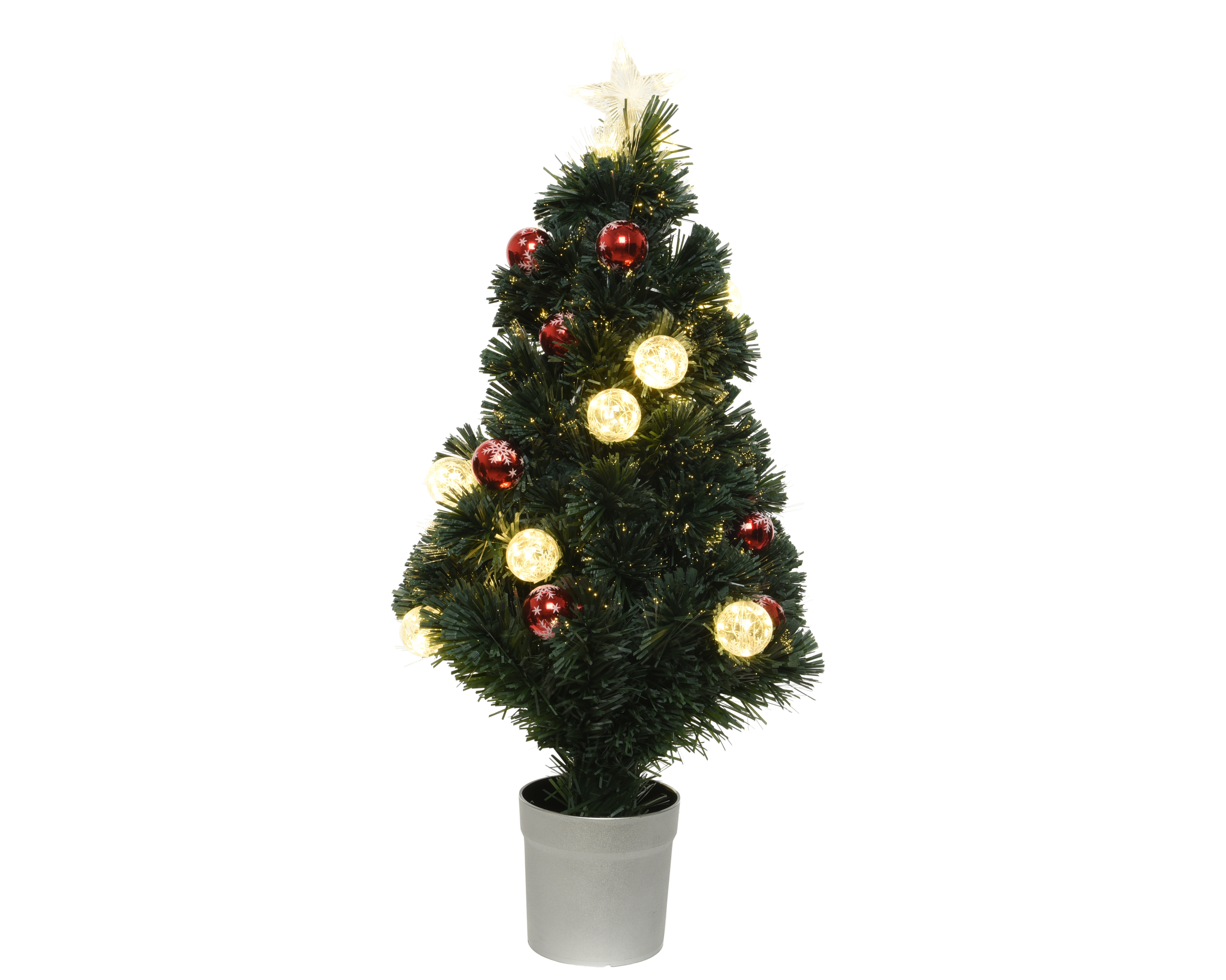 cache Wanten Hollywood Fiber Optic kunstkerstboom met verlichting warm wit 90cm