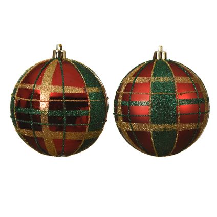 Boule de Noël Decoris motifs écossais 8cm 1pièce