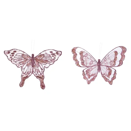 Clip Vlinder roze 30cm