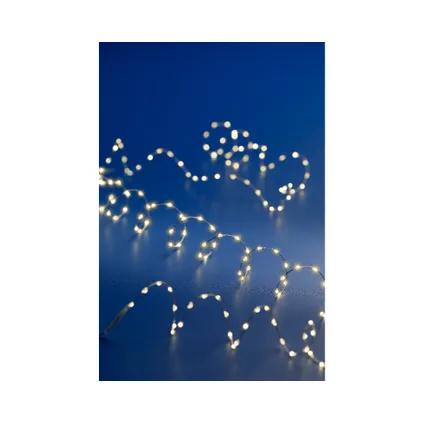 Guirlande lumineuse argentée 100 micro LED blanc chaud 159cm 3