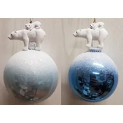 Boule de Noël ours polaire 8,5cm