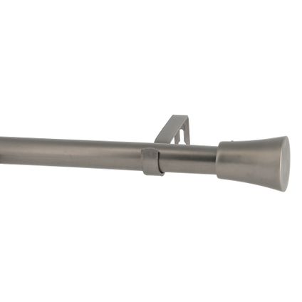 Metalen roede D28/25 uitschuifbaar 120cm / 210cm geborsteld gunmetal