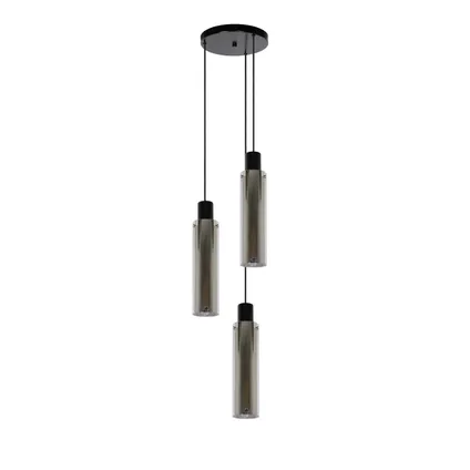 Lucide hanglamp Orlando gerookt glas Ø32cm 3xE27 2