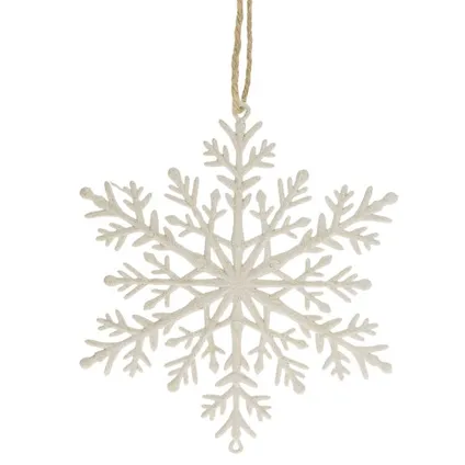 Kerstboom decoratie sneeuwvlok wit 110mm