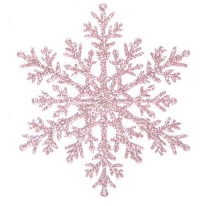 Kerstboom decoratie sneeuwvlok roze 110mm