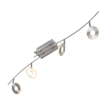 Fischer & Honsel spot LED Dent metaal nikkel geborsteld 4x6W