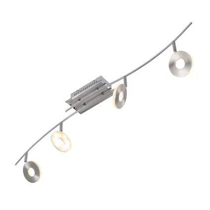 Fischer & Honsel spot LED Dent metaal nikkel geborsteld 4x6W