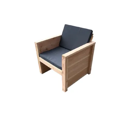 Chaise de jardin Wood4you Vlieland bois douglas kit de construction et coussins