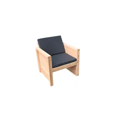 Chaise de jardin Wood4you Vlieland bois douglas kit de construction et coussins 2