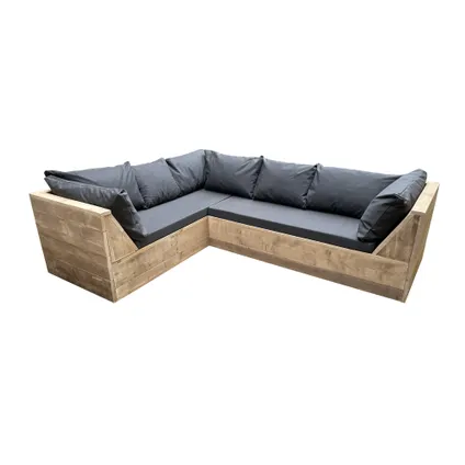 Wood4you - Loungeset 6 - 200x210 cm - L-vorm incl. plofkussens