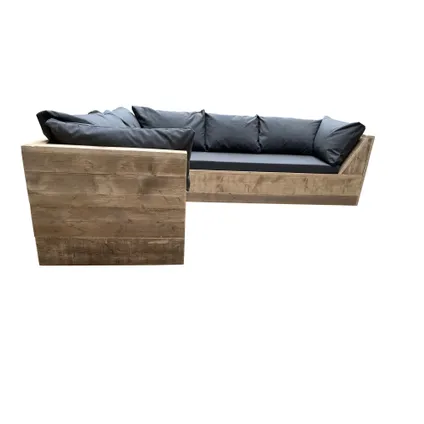 Wood4you - Loungeset 6 - 200x210 cm - L-vorm incl. plofkussens 4