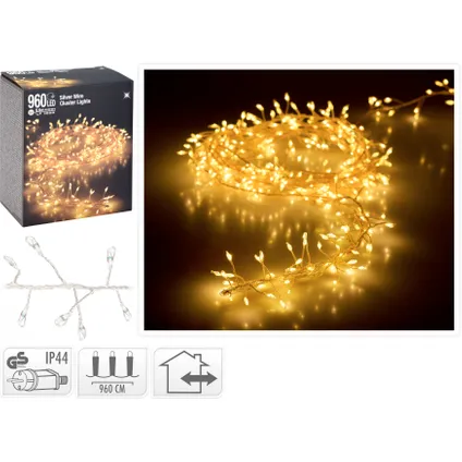 Guirlande lumineuse Cluster 960 micro-LED blanc chaud