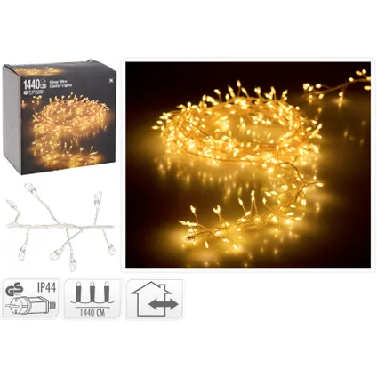 Guirlande lumineuse Cluster 1440 micro-LED blanc chaud