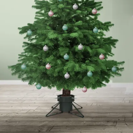 Support pour sapin de Noël base d'arbre plastique/métal réservoir 2L 32x32x19 cm 2