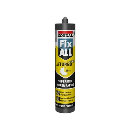 Mastic colle Soudal Fix All Turbo gris 290ml 2