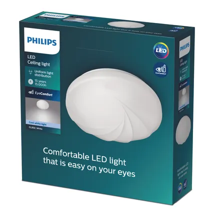 Philips plafondlamp Shore koel wit ⌀22,5cm 6W 2