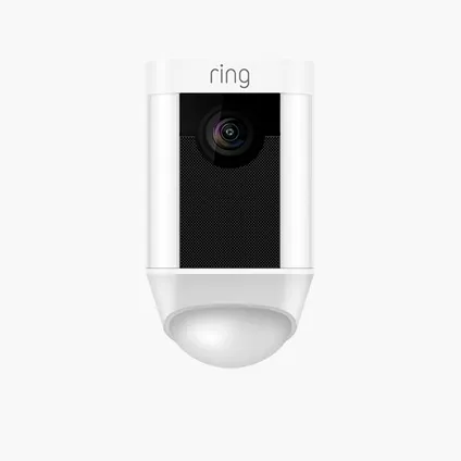 Caméra intelligente Ring Spotlight Cam Battery blanc sirène 110dB