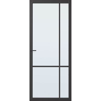 CanDo Capital binnendeur Lincoln zwart blank glas opdek links 93x231,5 cm